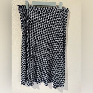 Navy and White Swing Skirt